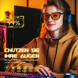 MOSSLIAN Blue Light Filter Glasses Sleeping Glasses 99% Blue Light Safety Glasses Amber Orange Lens Computer Glasses for Computer Games Reduces Eye Strain Fashion Styling, black