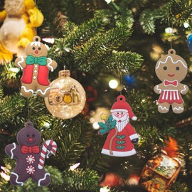 Christmas Ornaments Set of 12 Cute Gingerbread Man Santa Snowman PVC Tree Ornament Christmas Ornament Gift