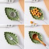 YumiPLUS Ceramic Leaf Spoon rest for Cooking, Cute Green Spoon