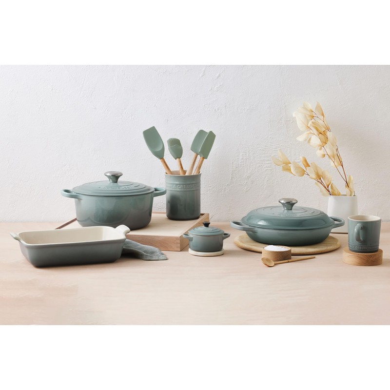 Le Creuset Silicone Craft Series Utensil Set with Stoneware Crock,