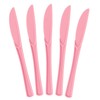 Exquisite Pink Plastic Knives 50 Pcs Pink Knives Disposable Utensils