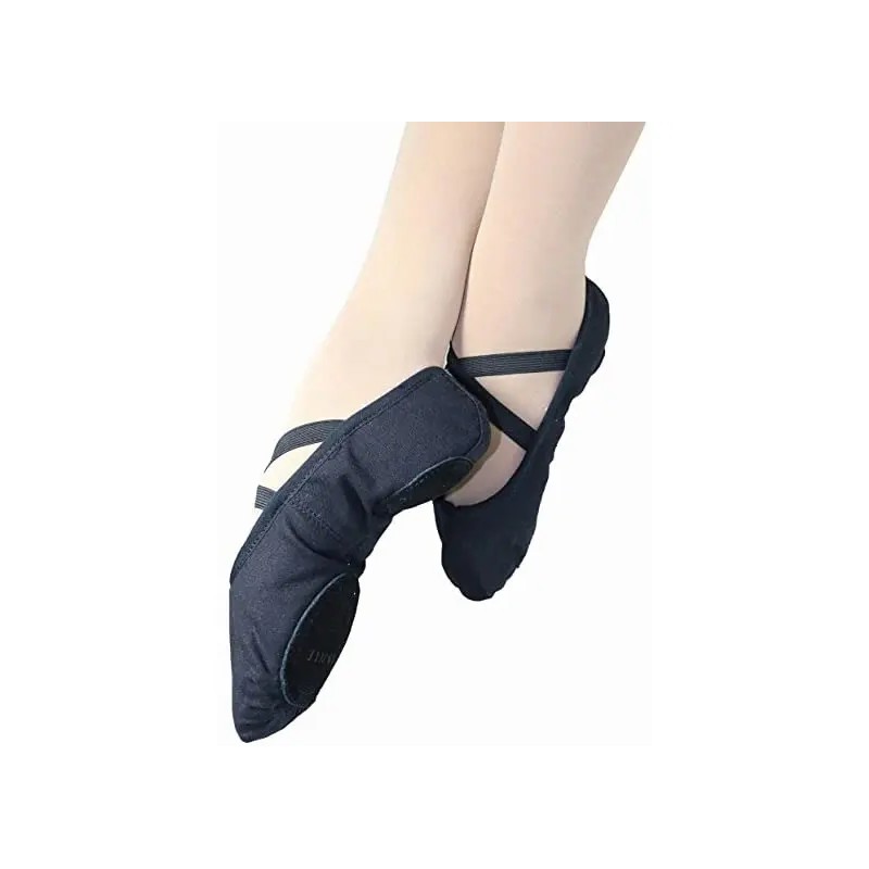 Zapatillas De Media Punta Lona Y Gamuza Para Ballet Dama