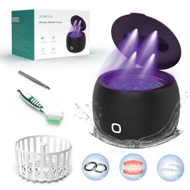 Ultrasonic Retainer Cleaner, 45kHz Retainer Cleaner Machine for Dentures, 4 Mode Dental Cleaning Pod with 200ML Capacity for Retainer Cleaning, Aligner, Mouth Guard, Toothbrush Head, Braces