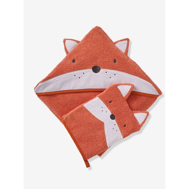 Vertbaudet Bath Towel and Wash Mitt Set 100 x 100