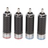 4Pcs RCA Sound Plug Carbon Fiber Chrome 8mm Wire Diameter