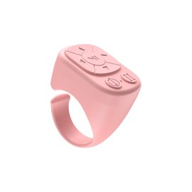 Tiktok HandsFree Scrolling Remote Control Ring, App Page Turner,Phone Selfie,Wireless Handsfree Reading with Stand, Compatible with iOS,Android - Color: Pink