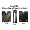 Heavy-Duty Fixed Belt Clip, Plastic Clip