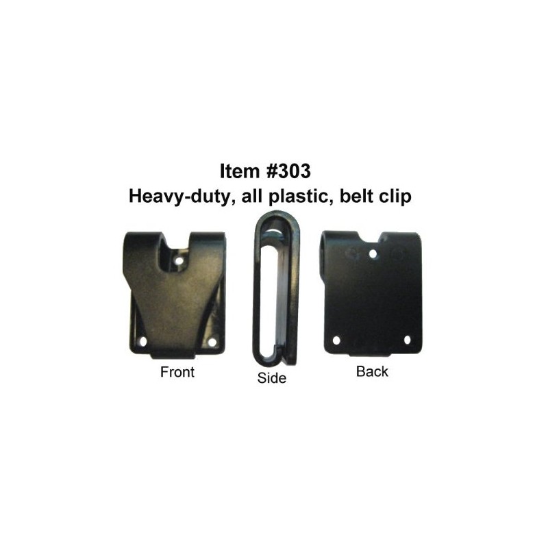 Heavy-Duty Fixed Belt Clip, Plastic Clip