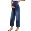 Yornobly Women's Maternity Jeans Straight Leg Cropped Relaxed Fit Over