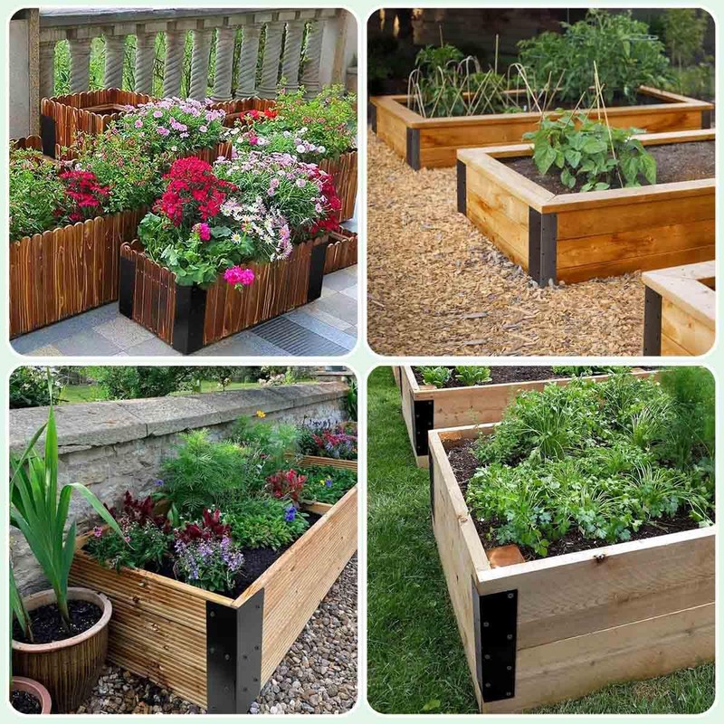8Pcs Raised Garden Bed Corner Brackets, 11“ x 3” x