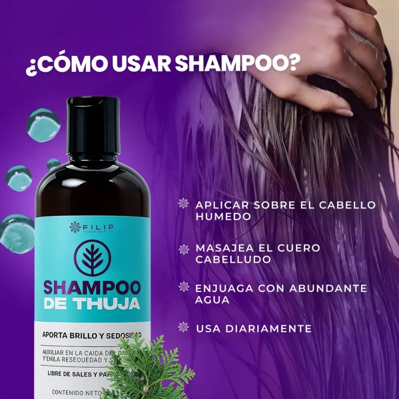 Filip Natural - Shampoo Thuja Y Árnica, Fortalece, 500ml