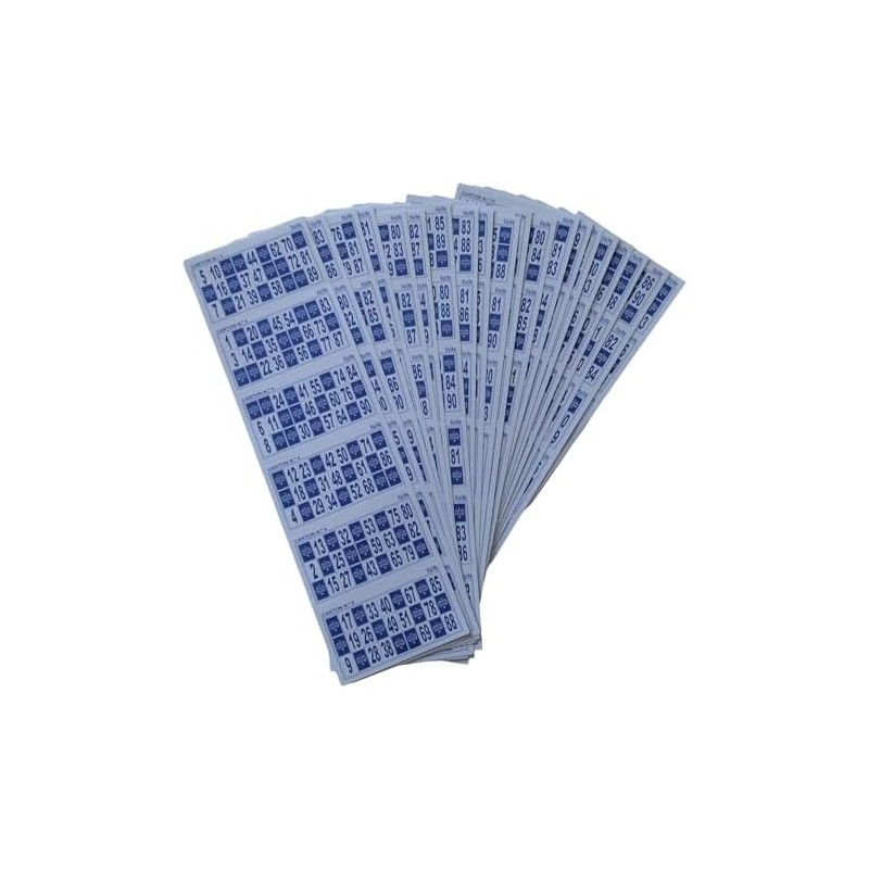 KEKA 120 Cajas para Bingo Tradicional, 90 Bolas (Azul)