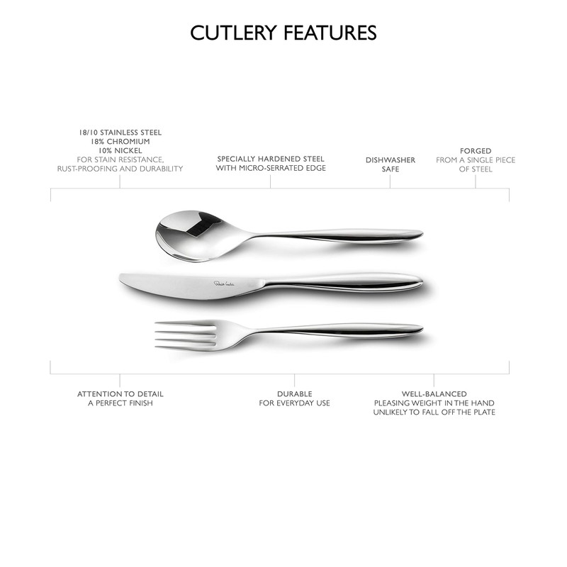 Robert Welch Hidcote Bright, 7 Piece Cutlery Place Setting. Made