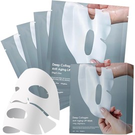 Mascarilla Facial de Colágeno en Hidrogel  4 Unidades, Hidratación Profunda, Mejora Elasticidad y Brillo, Tratamiento Antiarrugas y Reduce Poros,...  