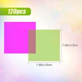 SAVITA 120pcs 7.5inch Colored Cellophane Sheets, Coloured Plastic Transparency Film Cellophane Wraps for Making DIY Artwork Crafts Scrapbooks Albums Decoration