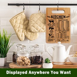 Lacama Kitchen Conversion Chart Cutting Chopping Boards for Kitchen, Charcuterie Board, Unique Mother's Day Kitchen Gifts for Women Mom, Cooking Gifts, Decorative Bamboo Cutting Board