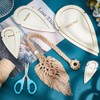 BENECREAT 8 Pcs Wood Macrame Cutting Template, Teardrop and Feather