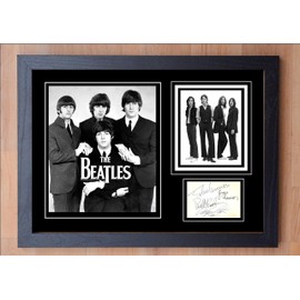 STUNNING FRAMED THE BEATLES SIGNED AUTOGRAPHED PRINT
