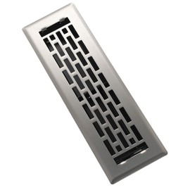 SANYCASA Floor Register 2x10 Inches - Heavy Duty Walkable Steel Floor Vents - Ease Adjust Air Flow Direction Floor Registers - Satin Nickel Floor Vent Covers - Boston Design Air Vents for Home