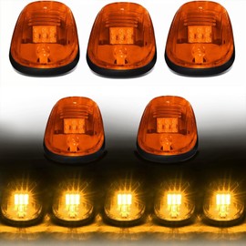 JUEDIMA Roof Top Marker Running Light Amber Lens LED Cab Roof Lamps Fits for Dodge Ram 1500 02-18, 2500/3500/4500/5500 03-18 264146BK 264141BK 55372929AB ERPCRL264146BK