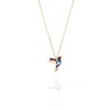Einzelstück Necklace with Bird Pendant 925 Sterling Silver Zirconia, Gold,