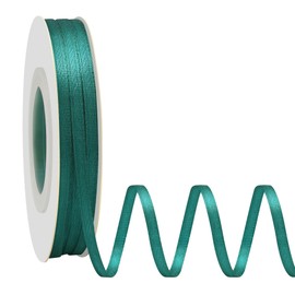 Simplegoal Double Face Teal Satin Ribbon 1/8 Inch X 50 Yards Polyester Teal Ribbons for Gift Wrapping Fabric Ribbon for Crafts Flower Bouquet Sewing Arts Wedding Party Decoration