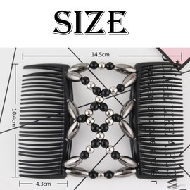 2pcs Bandette Comb,Hair Accessories for Women,Hair Styling Accessories,Hair Plaiting Tool,Hair Comb Clip,Hair Styling Tool for Girls, Magic Hair Comb Double Row Insert Comb Tray