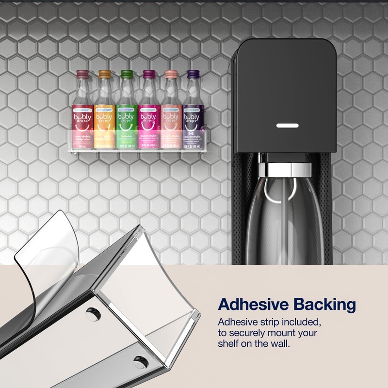 GALVANOX Acrylic Holder for SodaStream Bubly Drops - Countertop/Wall Mount