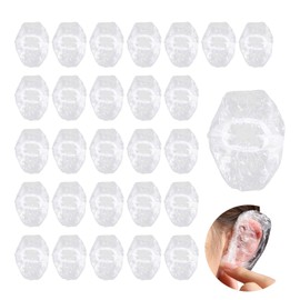 100 Pack Ear Covers for Shower, Ear Caps for Shower, Clear Disposable Ear Protectors for Hair Dye, Shower, Bathing, Salon, Spa, Home, Hotel
