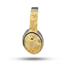 MightySkins Carbon Fiber Skin Compatible with Bose QuietComfort 35 II Headphones - Gold Tiles | Protective, Durable Textured Carbon Fiber Finish | Easy to Apply