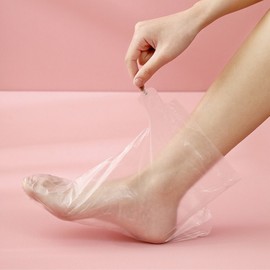 Disposable foot wrap vinyl heel callus exfoliation moisturizing 2ea