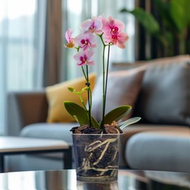 PISUMMA V00592 | Paquete de 3 Macetas Transparentes para Orquídeas | Plástico Resistente | Drenaje Eficiente | Elegancia y Visibilidad | Cuidado Óptimo de Tus Plantas