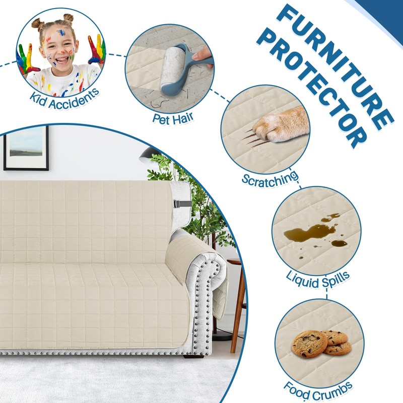 MAXIJIN Waterproof Love Seat Couch Covers 2 Cushion Sofa, 49"