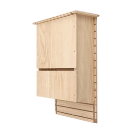 Wooden Bat House for Outdoors, 11.8in Roosting Double Chamber Box Shelter Box, Handcrafted Bat Box Weatherproof Bat Habitat for Bats to Land and Roost, Garden, Yard