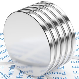 Pack of 5 30 mm x 2 mm Neodymium Magnets, Extra Strong, Whiteboard Magnets for Magnetic Board, Fridge Magnets Used for Wooden Panels, Walls, Glass, Plastic Fabric Surfaces