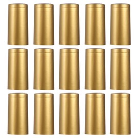 STOBOK 100Pcs Wine Bottles PVC Heat Shrink Capsules Wine Shrink Wraps Caps Shrinkable Sleeves Bottle Cover Film Stopper for Cellars and Home Use, Golden