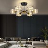 SHINELUX Modern Sputnik Chandelier, 6-Lights Crystal Semi Flush Mount Ceiling