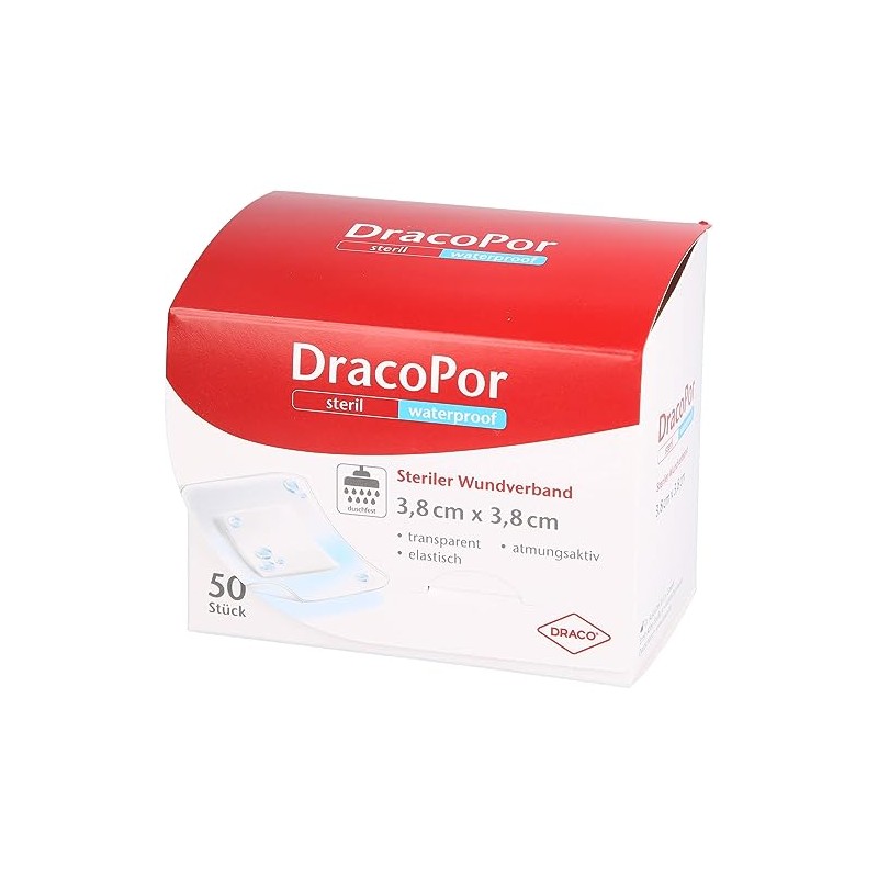 Dracopor Waterproof Sterile Wound Dressings 3.8 x 3.8 cm Pack