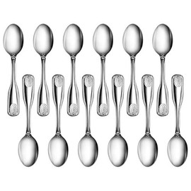 New Star Foodservice 58383 Shell Pattern, 18/0 Stainless Steel, Coffee Spoon, 4.6-Inch, Set of 12