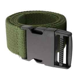 FATASH Quick Release Tactical Belt, Nylon Web Hiking Belt, Military Work 1.5" with Heavy Duty Seatbelt Buckle Green