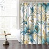 Uiiooazy Teal Blue Gold Floral Shower Curtain for Bathroom Yellow