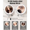30X/1X Wall Mounted Lighted Makeup Mirror, 8'' Double Sided Rechargeable