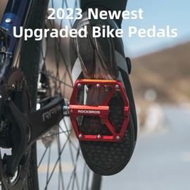 ROCKBROS Mountain Bike Pedals MTB Pedals with Reflective Strips Bicycle Flat Pedals Aluminum 9/16" Sealed Bearing Lightweight Platform for Road Mountain BMX MTB Bike