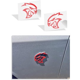 Reflective Concepts Hellcat Emblem Overlay Decal Stickers - 15-18 Challenger SRT Hellcat (NOT Widebody) - (Color: Gloss Red)