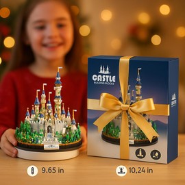 Fairy Tale Castle Mini Building Blocks Set, 3600 Pieces,Magic Princess Blue Micro Building Blocks Set for Kids Gils Medieval Castle Model Kit for Ages 8+