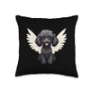 Cute Comic Cartoon Poodle Dog with Wings Design Throw Pillow