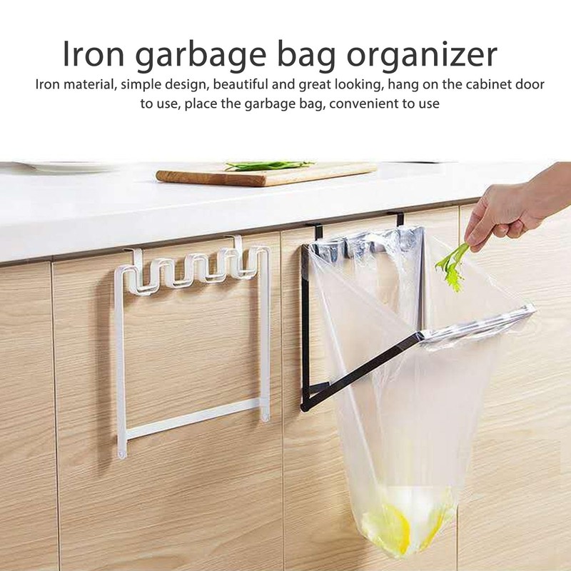 Under Cabinet Trash Bag Rack, Foldable Space Saving Hanging Trash