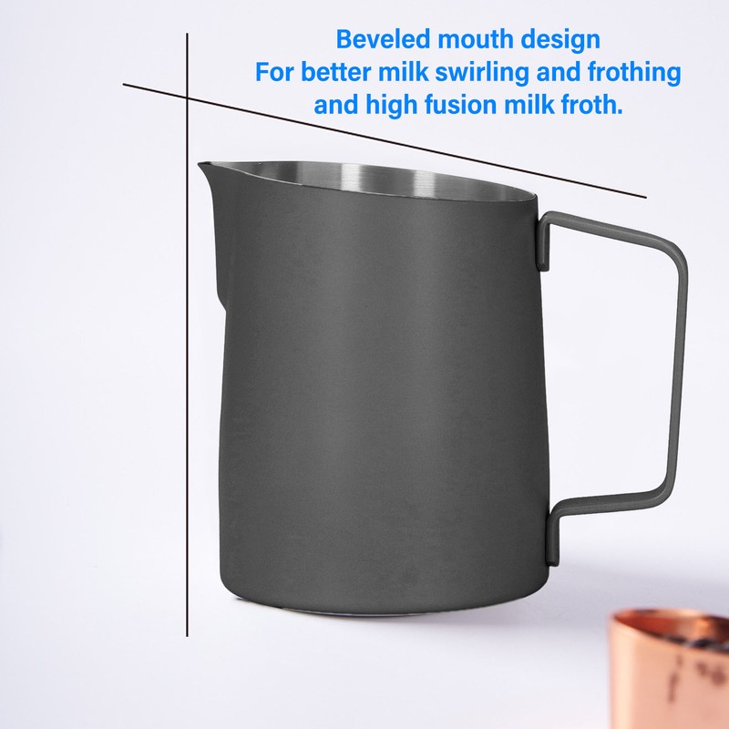 Milk Frothing Pitcher 500ml 304 Stainless Steel Milk Jug Beveled