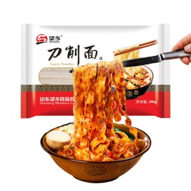 KachiKachi Wavy Knife Cut Noodles - 500g/17.6oz, Dry | Flat | Wide | Squiggly, Chinese Knife Sliced ​​Noodles, 刀削面