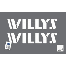 Decal Mods Willys Hood Graphic Decal/Sticker fits Jeep Wrangler JK/JL/JT (2007-2024) White Matte CWM (Set of 2) | SJ1G7